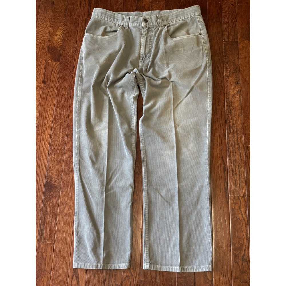 Patagonia Mens 34x29 Gray Corduroy Pants Organic Cotton Relaxed Straight Leg